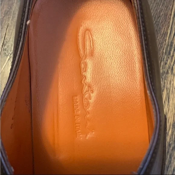 Santoni Men’s Brown Leather Oxford Size 9.5D - Picture 7 of 8